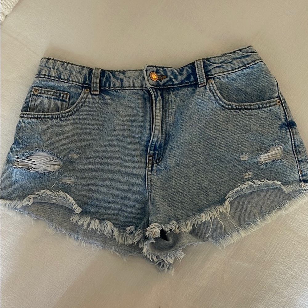 Zara Distressed Denim Shorts